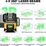 Laser Profesional Alloyman Nivel láser de 16 líneas