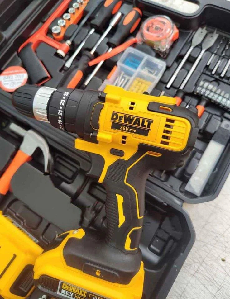 Taladro Inalámbrico DeWALT 36V con Kit de 46 Herramientas